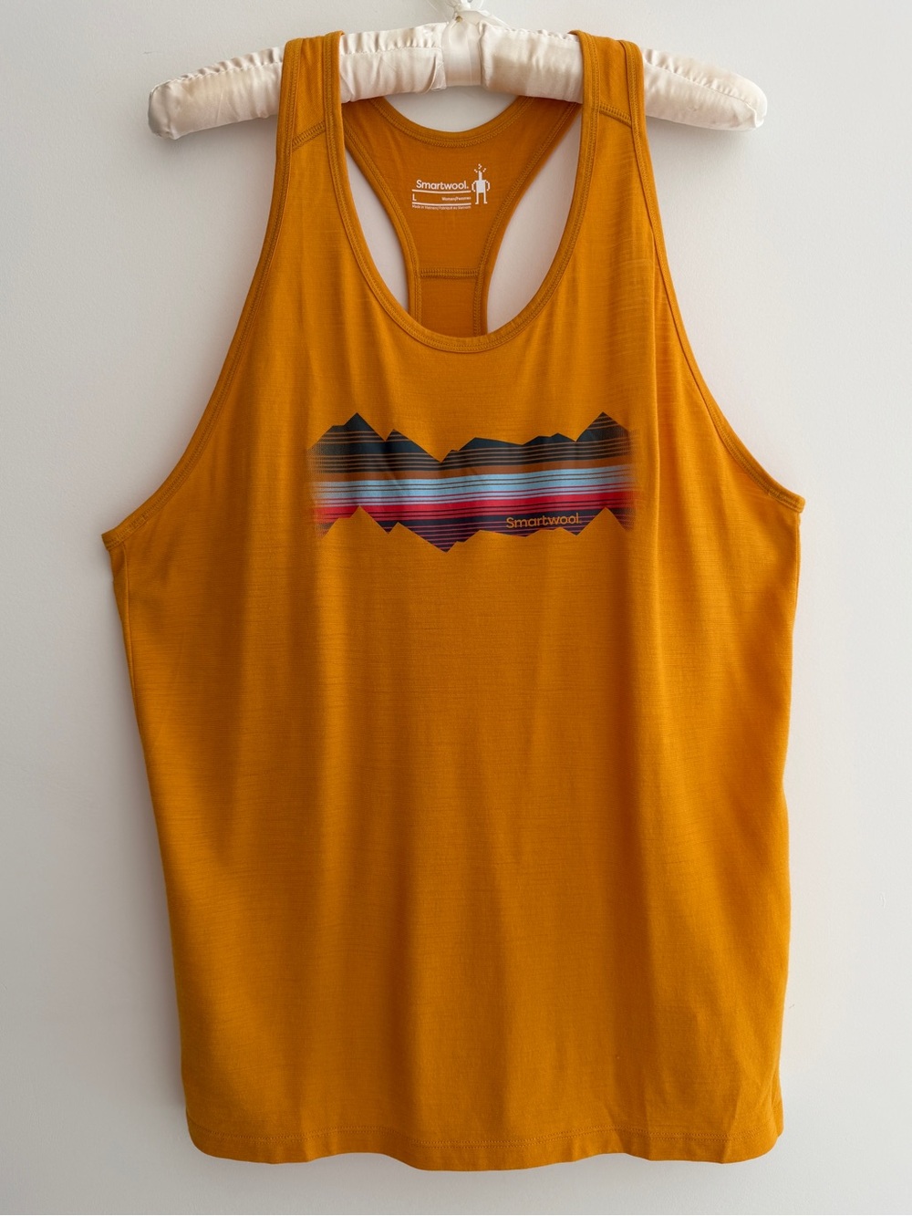 SMARTWOOL Tank Top Graphic Horizon Mountain Racerback Athletic Outdoors Hiking